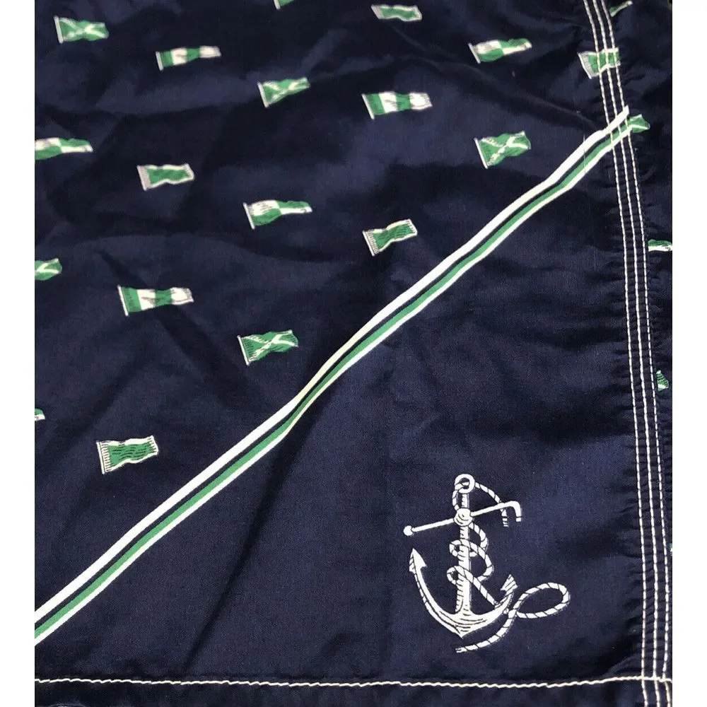 Polo Ralph Lauren Blue Swim Trunks Board Shorts Flags Nautical Sailing Size 30‎